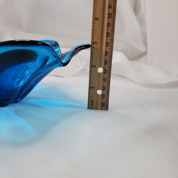 VTG Bluenique Viking Six Petal Aqua Blue Candy Dish Bowl Flower Shaped 1970s MCM - Picture 4 of 14